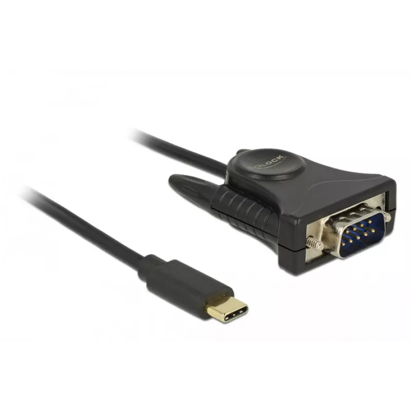 Delock 62964 Adaptador de USB-C para série DB9 RS-232, 1,8 m, preto