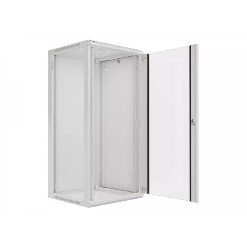 Armário de instalação de parede Lanberg 19'' 27U 600x600 mm cinzento (porta de vidro)