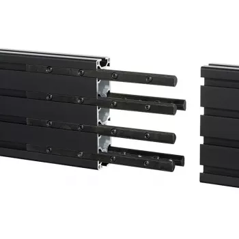Calha de montagem B-Tech BT8390 conjunto de extensão preto 12 mm de largura 8 mm de profundidade 180 mm de comprimento