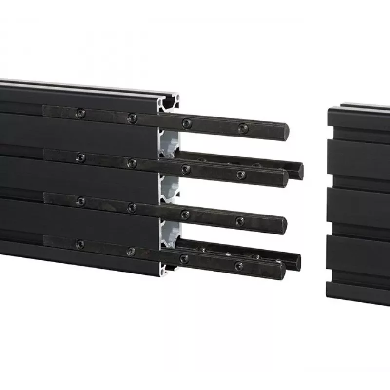 Calha de montagem B-Tech BT8390 conjunto de extensão preto 12 mm de largura 8 mm de profundidade 180 mm de comprimento