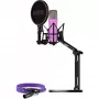 NT1 Signature + cabo XLR + braço de estúdio de secretária, microfone lilás, bundle