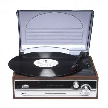 Gira-discos retro Denver VPR-190MK2 com rádio e altifalantes incorporados