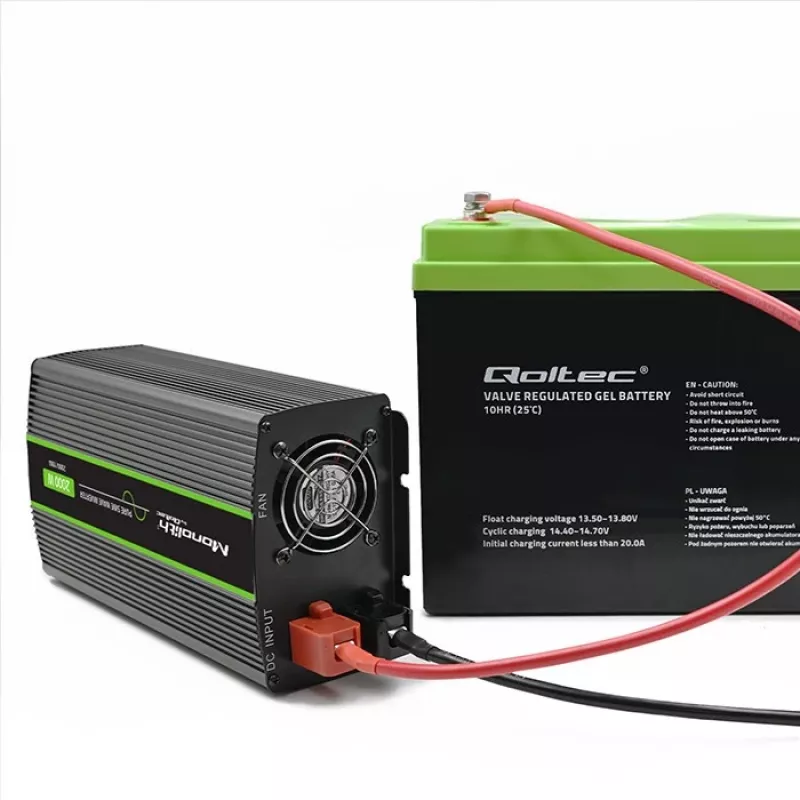 Inversor para automóvel Qoltec Monolith 2000 W preto 24 V