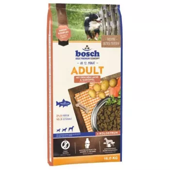 Comida seca para cães Bosch Adult Salmon & Potato 15 kg – cães adultos, 21,5 % proteína, 10,5 % gordura