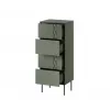 Cómoda Cama Meble Cama 4S TRESSE 50x40x125 cm, verde mate, 4 gavetas, aglomerado