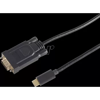 Adaptador de cabo de vídeo shiverpeaks BS10-59185 1,8 m USB Type-C VGA (D-Sub) preto (BS10-59185)
