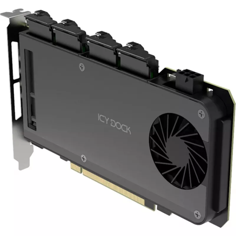 Placa adaptadora 4 x M.2 NVMe SSD Mobile Rack, Icy Dock MB204MP-B