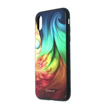 Capa para telemóvel Tellur Cover Glass Print para iPhone XR Mesmeric – capa protetora traseira robusta com impressão em vidro