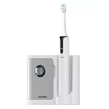 Escova de dentes elétrica vibratória BLAUPUNKT DTS711 – 5 modos, 48.000 movimentos/min., bateria incorporada, 4 cabeças de escova, base de carregamento com esterilizador UV