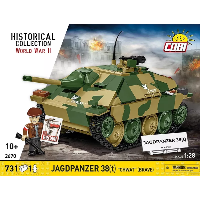 Conjunto de construção Cobi Blocks Jagdpanzer 38t Brave, 731 peças