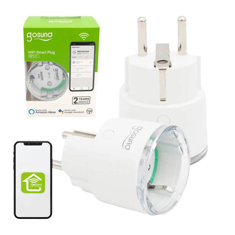 Tomada inteligente WiFi Gosund SP111 3680W 16A, Tuya pack de 2
