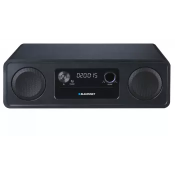 Micro-sistema HiFi BLAUPUNKT MS20BK — CD/MP3/WMA, Bluetooth 5.0, FM, USB, MicroSD, 2×20W RMS, AUX, RCA, ecrã LED, 100–240V, preto