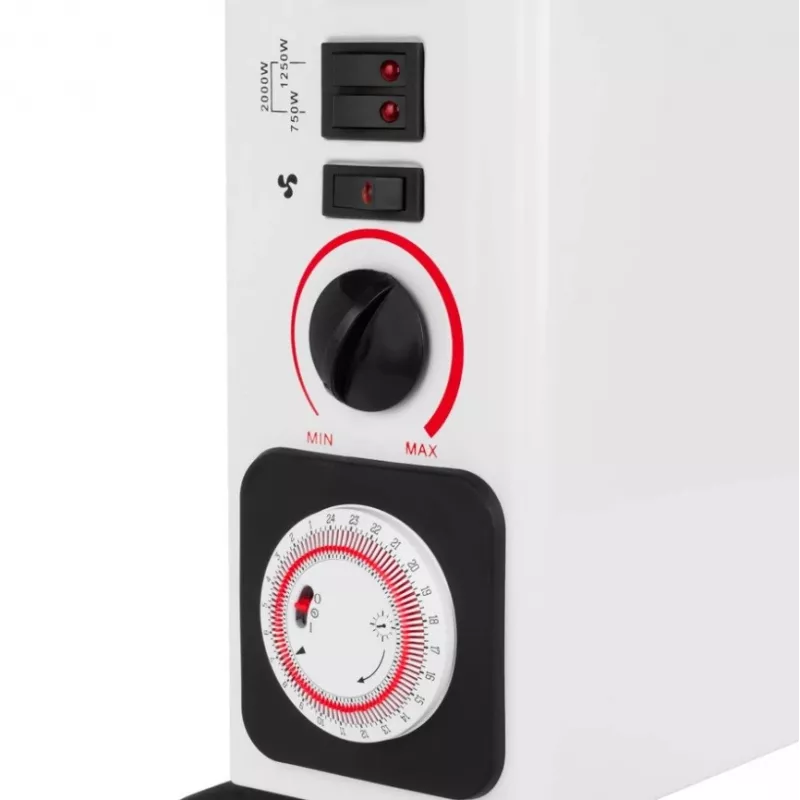 Aquecedor elétrico por convecção NOVEEN CH-6000 TIMER TURBO FAN 2000W 3 níveis de potência montagem na parede/chão branco