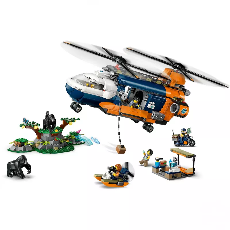 LEGO City 60437 Helicóptero de Exploração da Selva no Acampamento Base