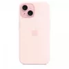 Capa de silicone com MagSafe para iPhone 15 - Rosa-claro