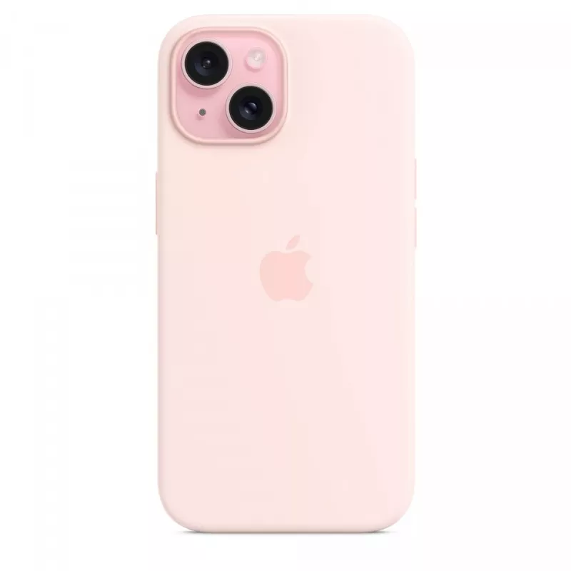 Capa de silicone com MagSafe para iPhone 15 - Rosa-claro