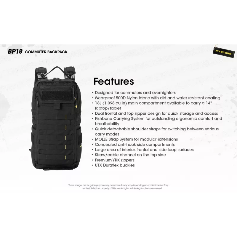 Nitecore BP18 mochila para portátil