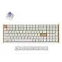 Teclado mecânico Keychron K4 HE 96% QWERTY — USB, RF Wireless e Bluetooth, 100 teclas, RGB, branco/madeira