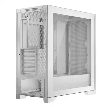 Caixa para PC MODECOM VOLCANO EXPANSE S MIDI Tower — Branco, microATX, vidro temperado, USB-C, suporta GPU 430 mm