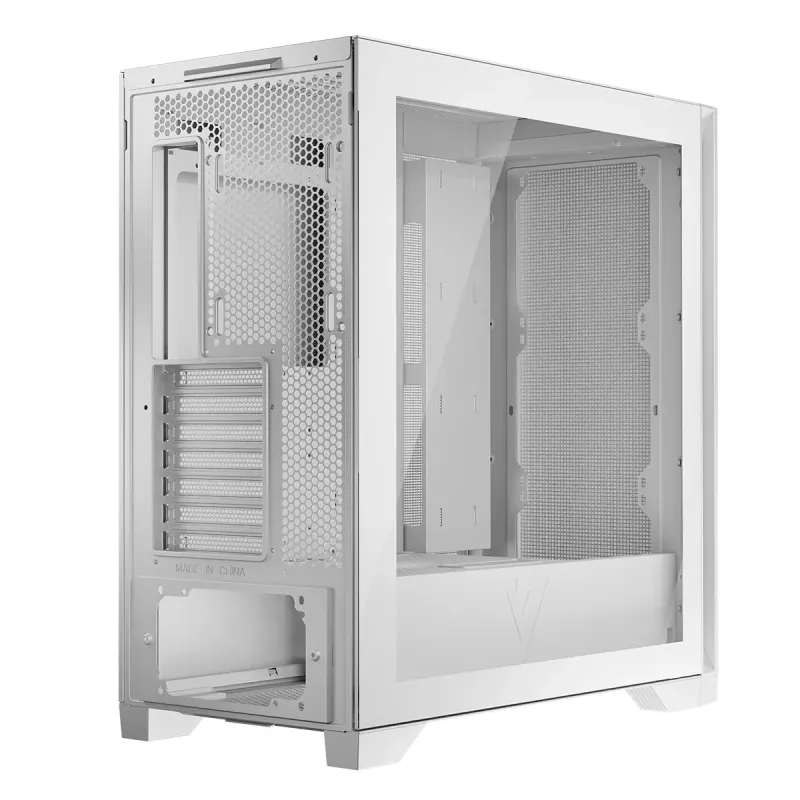 Modecom Volcano Expanse S caixa de PC Midi Tower, ATX/micro-ATX/mini-ITX, vidro temperado, USB-C, placa gráfica até 430 mm, branca