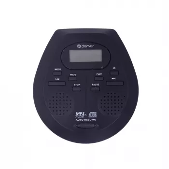 Leitor de CD portátil Denver DMP-395B Preto Reprodução MP3 Ecrã LCD