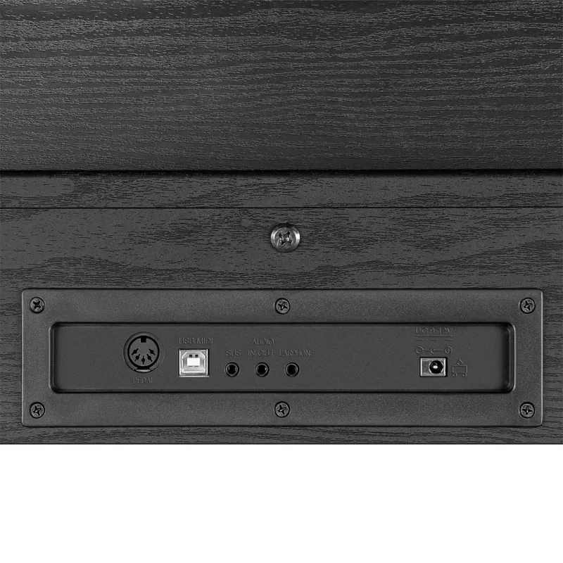 Piano digital Kruger & Matz KMDP-45P-BK — acabamento preto mate, teclas com peso