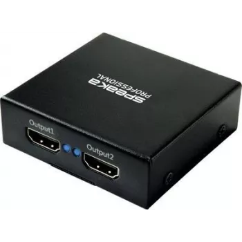 Splitter HDMI SpeaKa Professional SP-HDS-220 1+2 portas compatível com Ultra HD 3840 x 2160 píxeis preto (SP-9006064)
