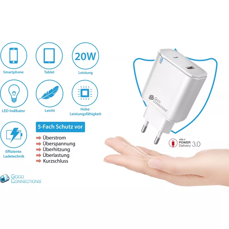 Carregador Alcasa PCA-W003W para dispositivos móveis branco (PCA-W003W)