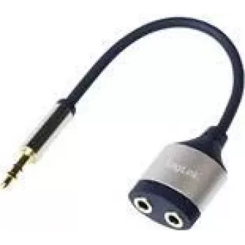 LogiLink divisor de áudio conector fêmea minijack estéreo para ficha minijack estéreo 18 cm