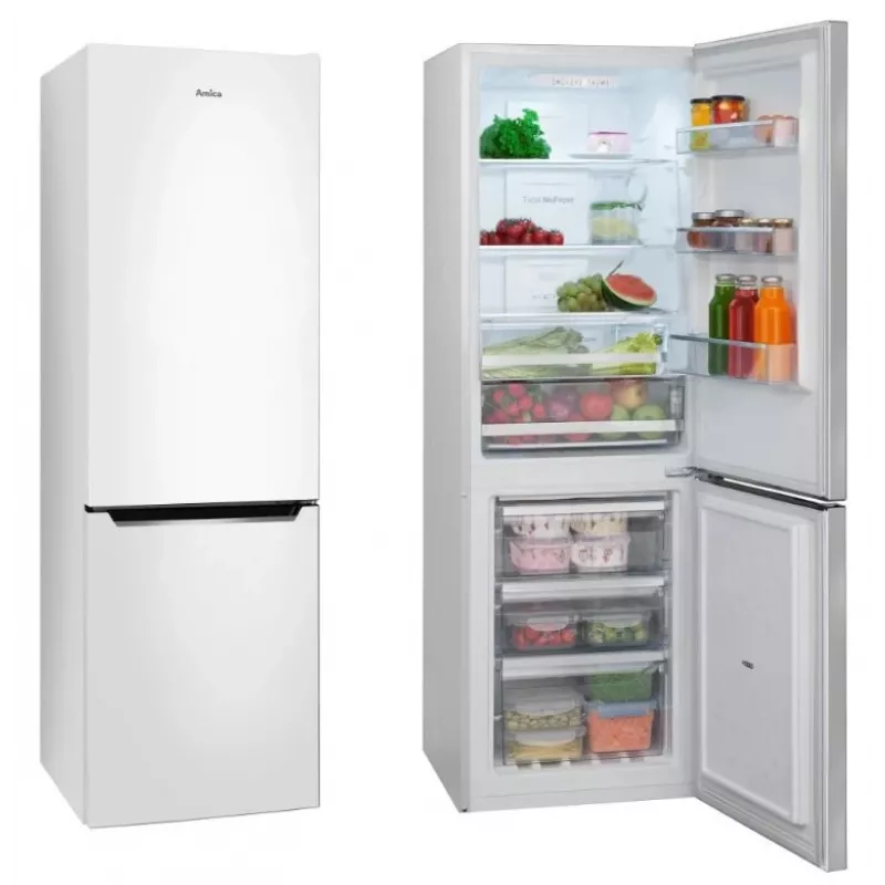 Combinado de frigorífico e congelador AMICA FK2695.2FT(E) — 269 l, congelador em baixo, branco, R600a