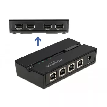 DeLOCK 11494 Comutador de dados de computador preto USB Type-A Type-B 0,48 Gbit/s