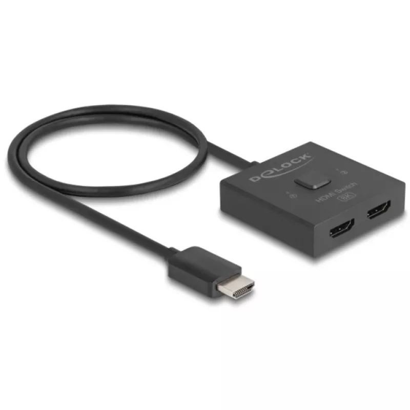 Switch HDMI DeLOCK 18901 144Hz preto plástico 55x55x15mm