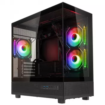 Caixa Micro-ATX GSI SmartAssembly ARGB com vidro - 650W