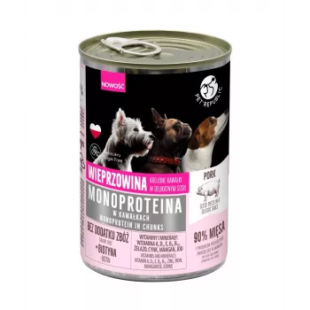 Ração húmida para cães PetRepublic PET REPUBLIC monoproteína porco 400 g — receita monoproteica com porco