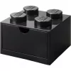 LEGO Gaveta de secretária 4, caixa de arrumação preta, com studs