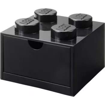 LEGO Gaveta de secretária 4, caixa de arrumação preta, com studs