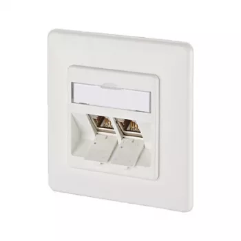 METZ CONNECT BTR E-DAT Módulo 8/8(8) UP - Tomada de ligação, encastrar - RJ-45 X 2 - Branco puro, RAL 9010 (1309121002-E)