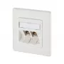METZ CONNECT BTR E-DAT Módulo 8/8(8) UP - Tomada de ligação, encastrar - RJ-45 X 2 - Branco puro, RAL 9010 (1309121002-E)