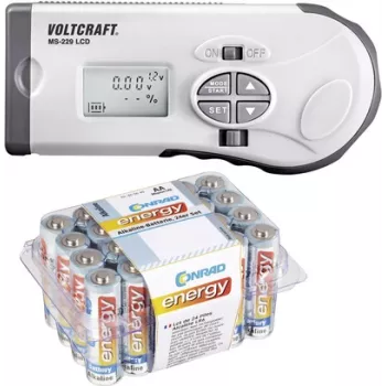 Testador de pilhas VOLTCRAFT MS-229 LCD + pilhas alcalinas Conrad energy Mignon conjunto de 24