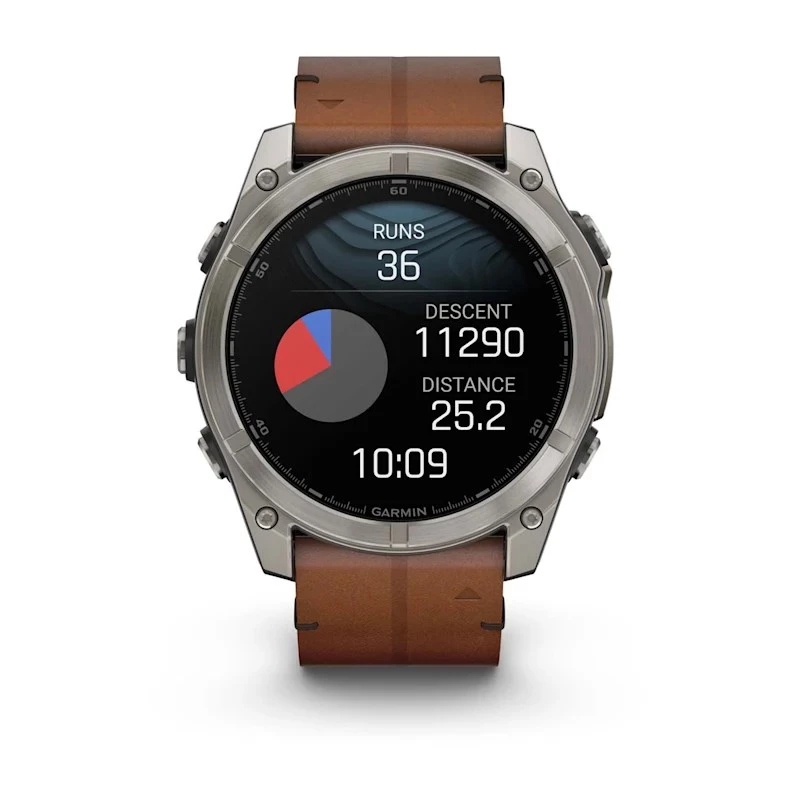 Garmin Fenix 8 3,56 cm (1,4) AMOLED 51 mm Digital 454 x 454 Pixel Ecrã tátil Titânio Wi-Fi GPS (Satélite)