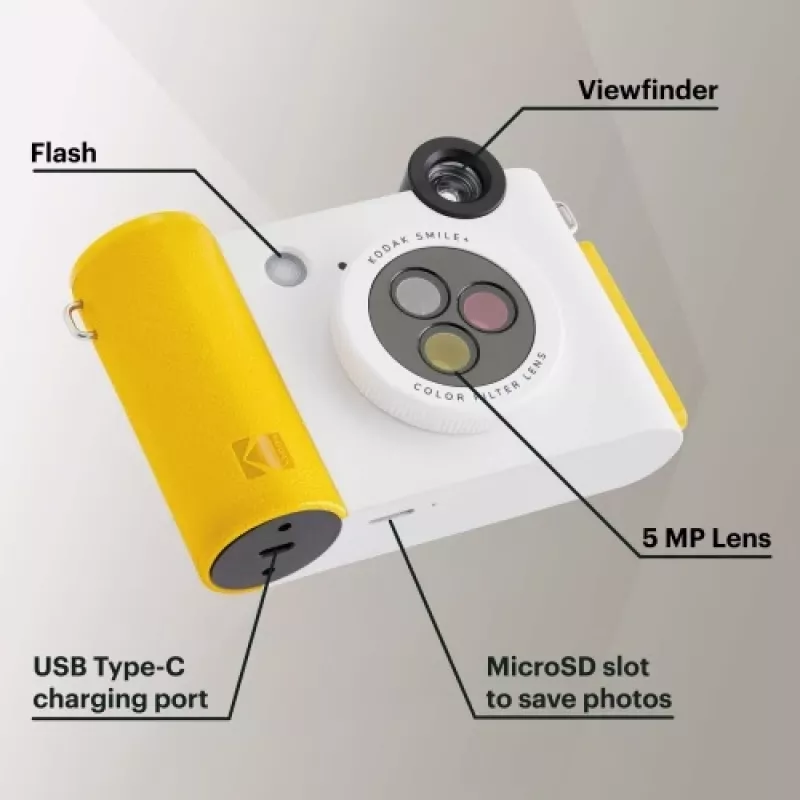 Kodak SMILE+ câmara instantânea, 2x3 polegadas, branco
