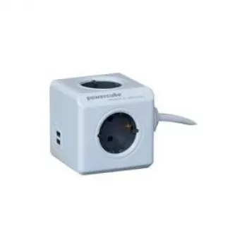 Distribuidor de energia Allocacoc 1406GY/DEEUPC 1,5 m 4 tomadas AC cinzento branco