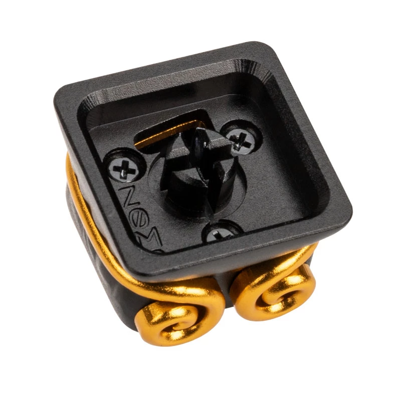 Tecla de alumínio ZOMOPLUS WUKONG — preto/dourado, tecla mecânica individual