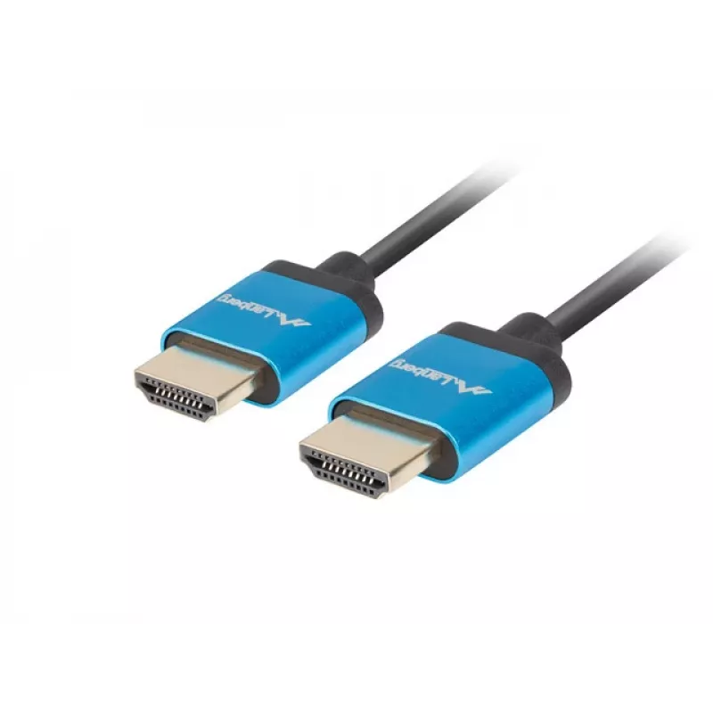 Cabo HDMI LANBERG CA-HDMI-22CU-0018-BK 1,8 m — HDMI Type-A para A, HDMI 2.0, 18 Gbit/s, ARC, banhado a ouro