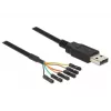 Cabo USB DeLOCK 1,8 m USB2.0-A/TTL 6 pinos Preto