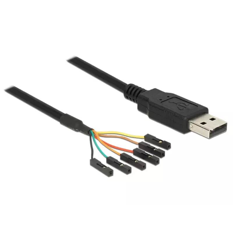 Cabo USB DeLOCK 1,8 m USB2.0-A/TTL 6 pinos Preto