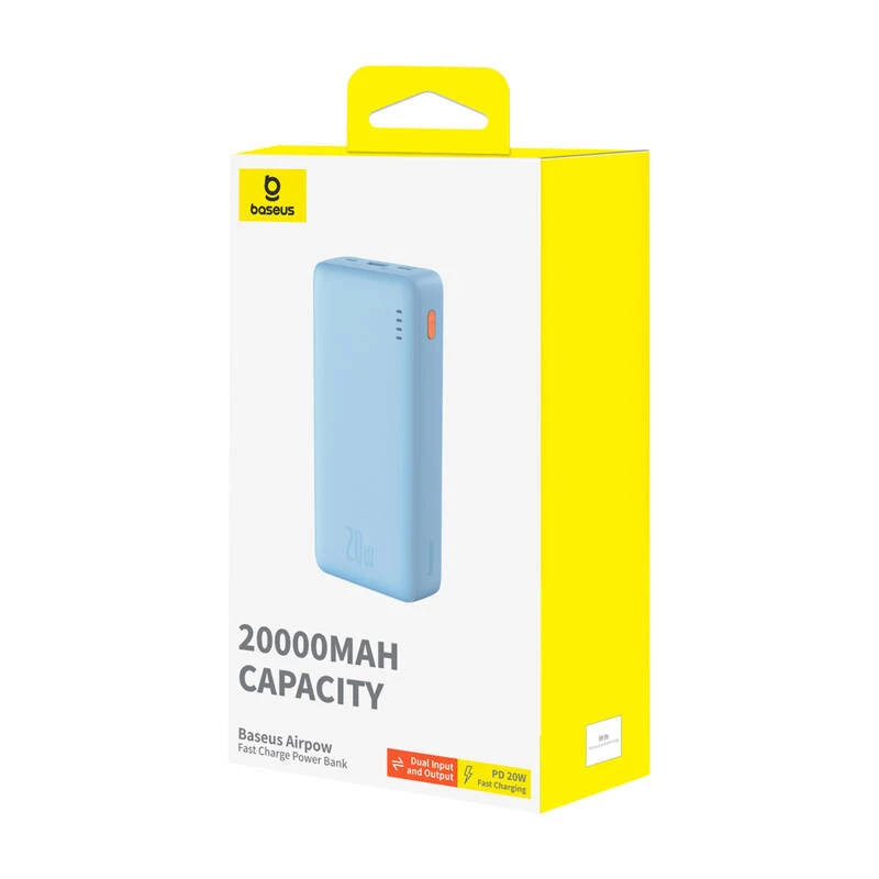 Baseus Airpow Polímero de lítio (LiPo) 20000 mAh Azul