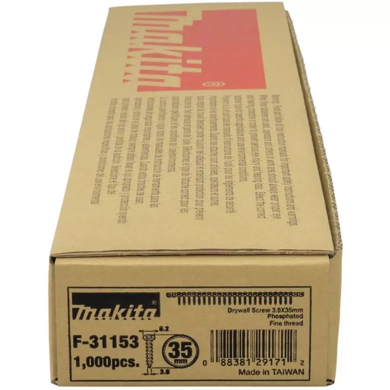 FITA MAKITA COM PARAFUSOS 3,9x35mm /1000 Unid. MÉDIO METAL G/G PLACAS