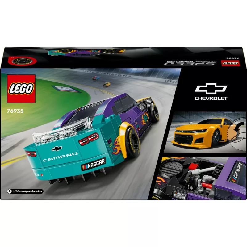 Brinquedo de construção LEGO Speed Champions 76935 NASCAR Next Gen Chevrolet Camaro ZL1, 328 peças, 1 minifigura, idade 9+