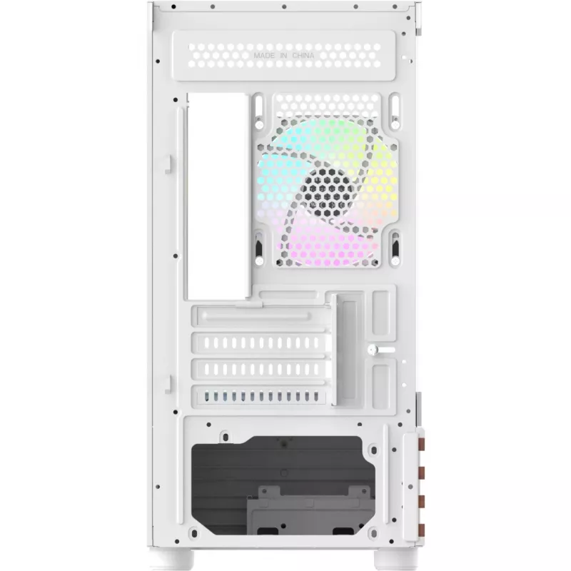 Caixa de PC Micro Tower THERMALTAKE View 170 WS ARGB Snow — Micro ATX, branco, 2x120mm lateral, 1x120mm traseira, fonte de alimentação em baixo, suporta 2,5 polegadas/3,5 polegadas